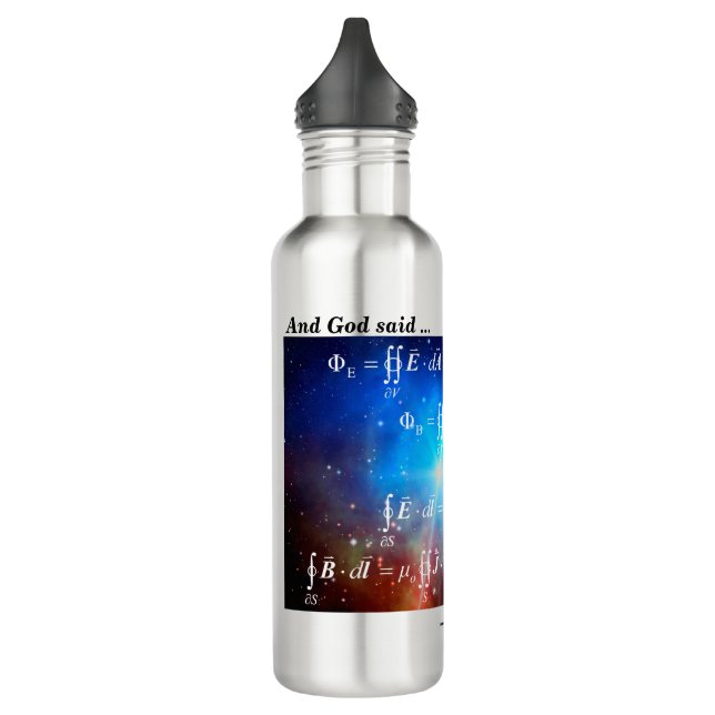 God said light - Maxwell physics equations 710 Ml Water Bottle (Left)