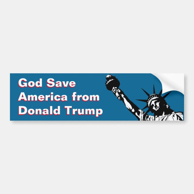 God Save America From Donald Trump Anti Gop Bumper Sticker (Front)