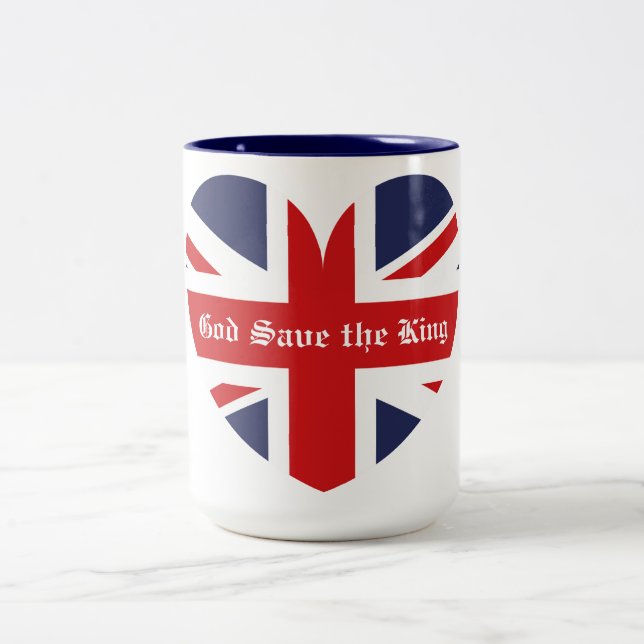 God save the King / British Flag Two-Tone Coffee Mug (Center)