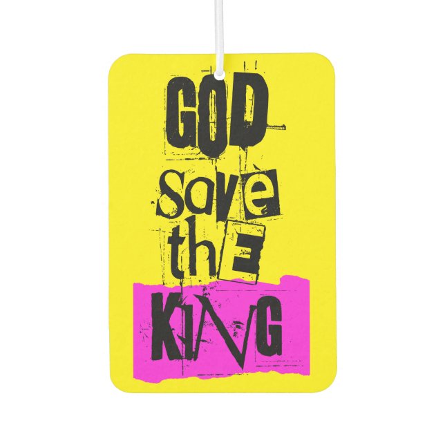God Save The King Charles British Royal Monarch  C Car Air Freshener (Front)
