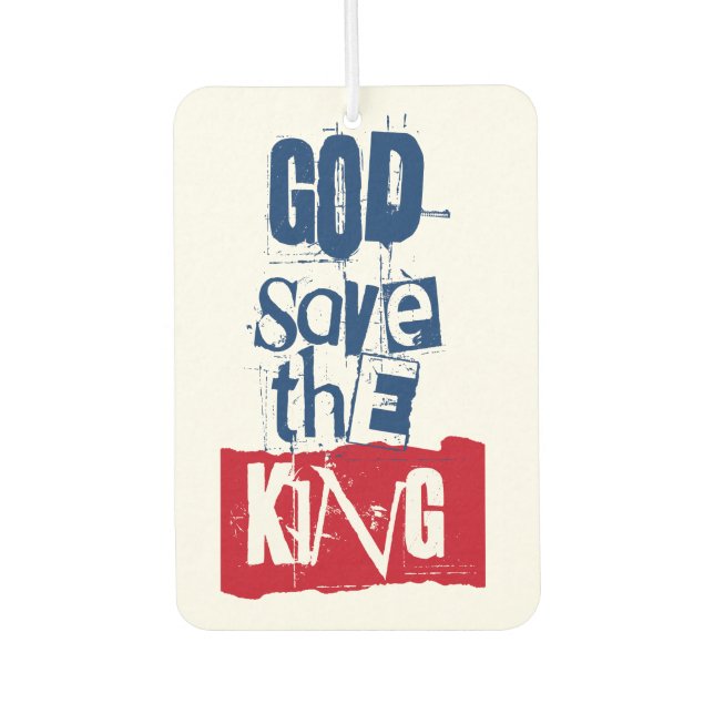 God Save The King Charles British Royal Monarch  C Car Air Freshener (Front)