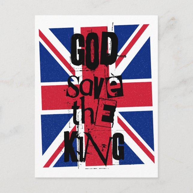 God Save The King Charles British Royal Monarch  Holiday Postcard (Front)