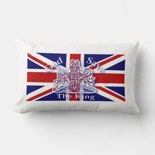 God Save the King Commemorative Tee Shirt Lumbar Cushion (Front)