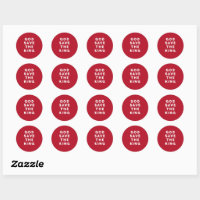 God Save the King Patriotic Classic Round Sticker