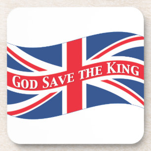 God Save the King with Union Jack Coaster