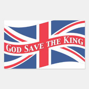 God Save the King with Union Jack Rectangular Sticker