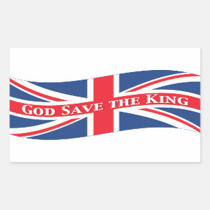 God Save the King with Union Jack Rectangular Sticker