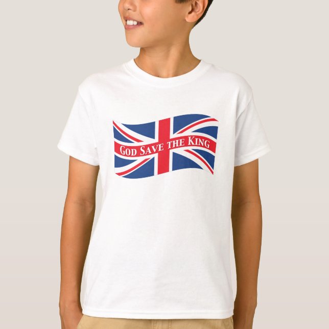 God Save the King with Union Jack T-Shirt (Front)