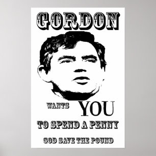 God Save the Pound Gordon Brown Poster Print