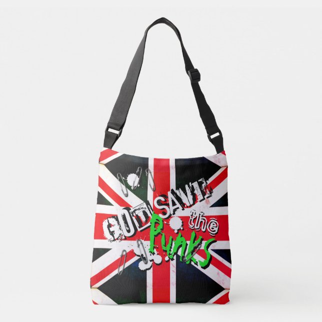 God Save the Punk's Not Dead Grunge Union Jack Crossbody Bag (Front)