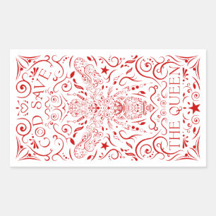 god save the queen bee rectangular sticker