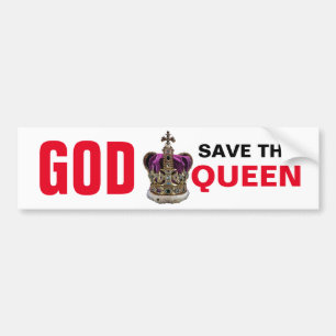 GOD SAVE THE QUEEN - Queen Elizabeth II Bumper Sticker