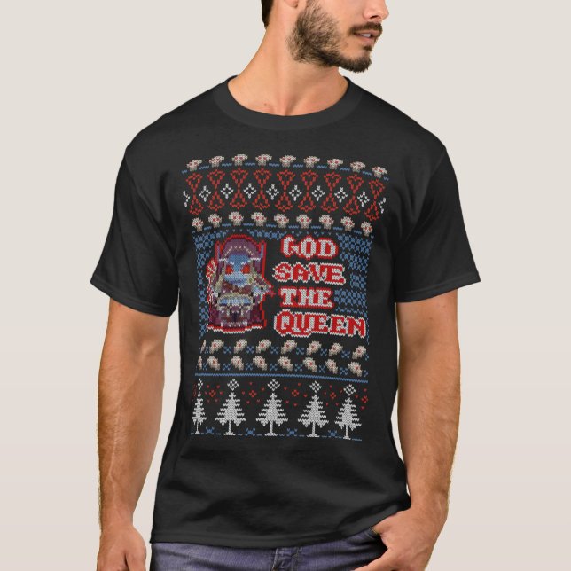 God Save The Queen Sylvanas WoW Christmas Ugly Swe T-Shirt (Front)