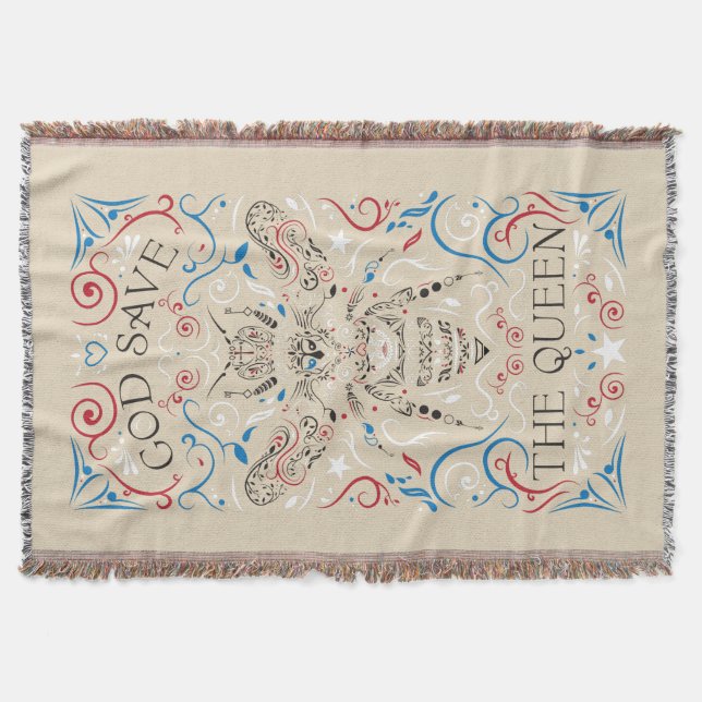 god save the queen throw blanket (Front)