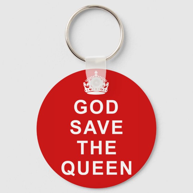God Save the Queen Tshirts, Bags, Gifts Key Ring (Front)