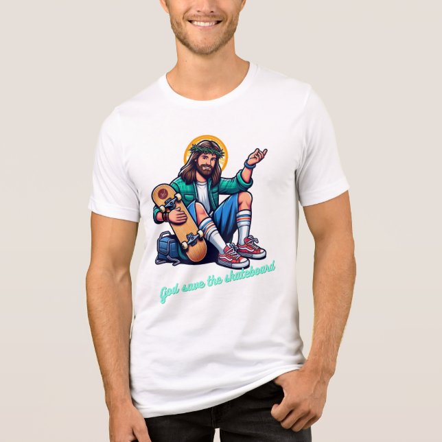 God Save The Skateboard Tri-Blend Shirt (Front)