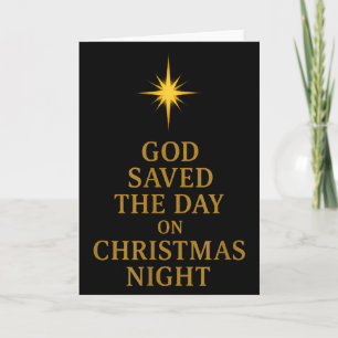 God Saved The Day Christmas Night Christian Faith Card