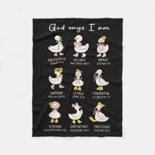 God Say I Am Funny Christian Goose Women Bible Ver Fleece Blanket