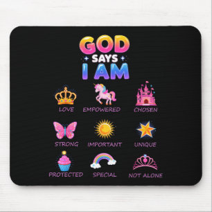 God Say I Am Princess Cute Jesus Teen Girl Toddler Mouse Mat