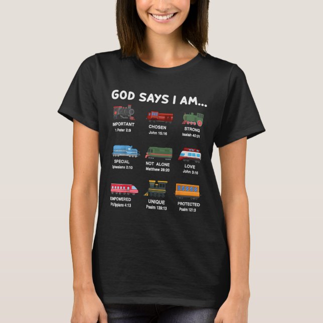 God Say I Am Train Shirt Toddler Boy Christian Loc (Front)