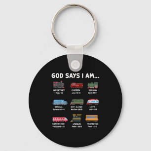 God Say I Am Train Shirt Toddler Boy Christian Loc Key Ring