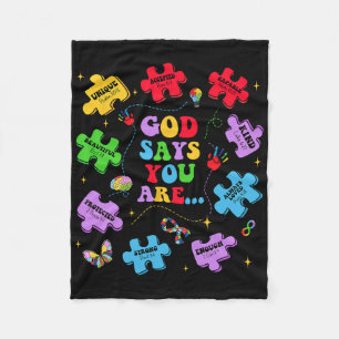 God Say You Are Autism Christian Jesus Bible Verse Fleece Blanket