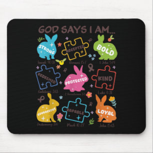 God Says Be Kind Autism Awareness SPED Easter Mouse Mat
