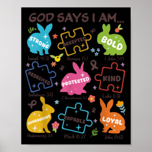 God Says Be Kind Autism Awareness SPED Easter Poster
