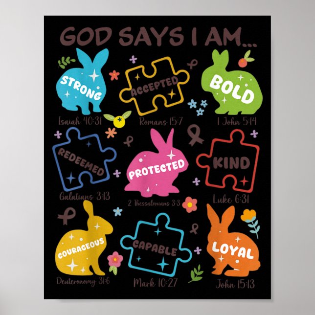 God Says Be Kind Autism Awareness SPED Easter Poster (Front)