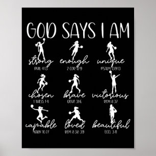 God Says Christian Bible Verse Womens Basball Poster