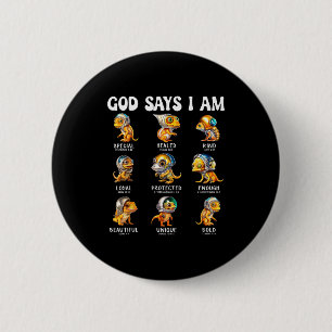 God Says I Am Astronaut Reptile Scripture Bible De 6 Cm Round Badge