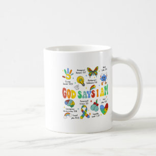 God Says I Am Autism Awareness Kids Christian Coffee Mug