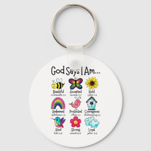 God Says I Am Bee Spring Christian Funny Easter Da Key Ring