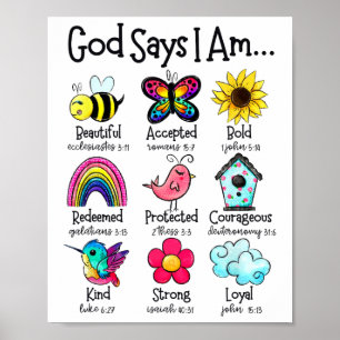 God Says I Am Bee Spring Christian Funny Easter Da Poster