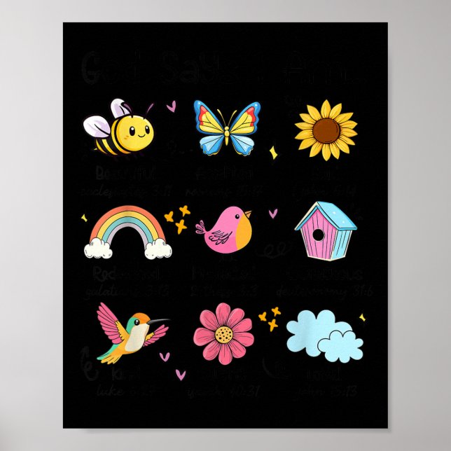 God Says I Am Bee Spring Christian Funny Easter Da Poster (Front)