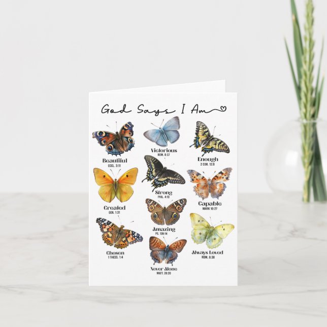 God Says I Am Bible Verse Religious Christian Butt Card (Front)