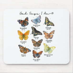 God Says I Am Bible Verse Religious Christian Butt Mouse Mat