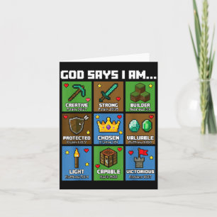 God Says I Am Bible Verses Xel Art Christian Gamer Card