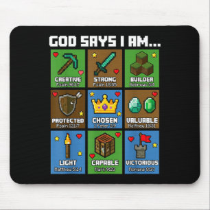 God Says I Am Bible Verses Xel Art Christian Gamer Mouse Mat