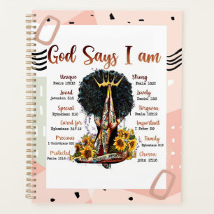 God Says I AM Black Christian Women Planner