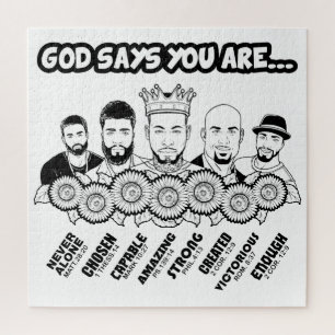 God Says I AM Black King Melanin Man Bruh Bro Love Jigsaw Puzzle