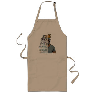 God Says I AM Black King Melanin Man Bruh Bro Love Long Apron