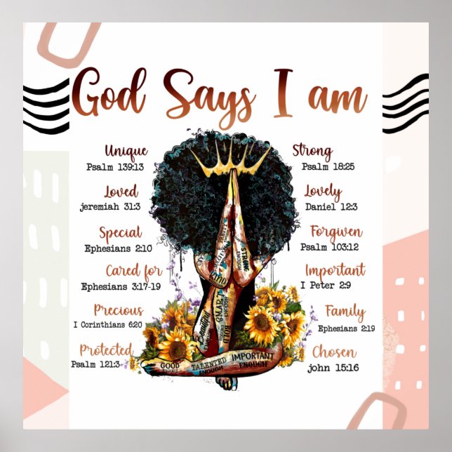 God Says I Am Black Queen Poster (Front)