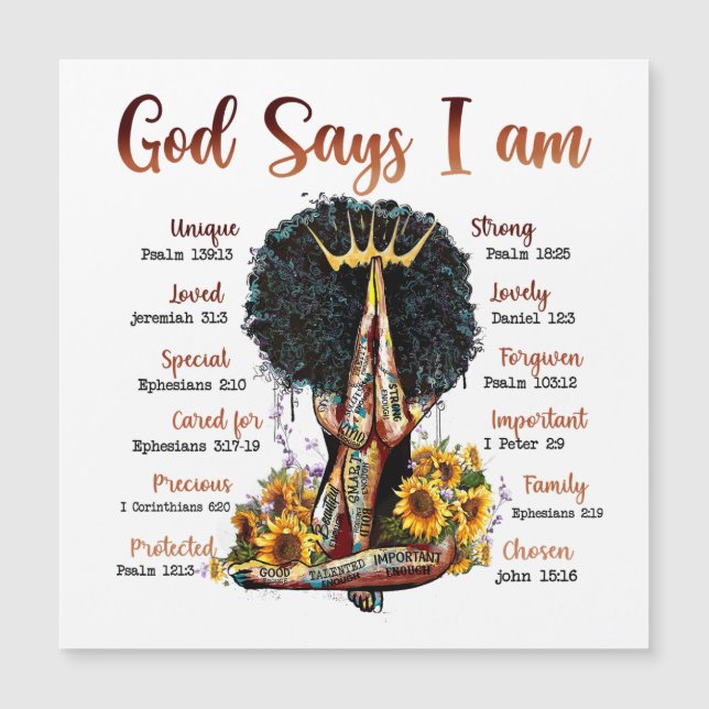 God says I am black women melanin Christian sista (Front)