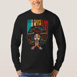God Says I Am Christian Faith Believer Vintage Sty T-Shirt
