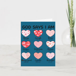 God Says I Am Christian Faith Heart Valentine Jesu Card
