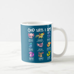God Says I Am Cute Axolotl Christian Bible Verse G Coffee Mug