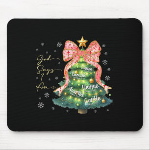 God Says I Am Cute Christmas Xmas Christian Boys G Mouse Mat