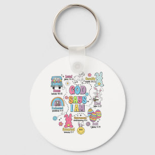 God Says I Am Easter  Key Ring