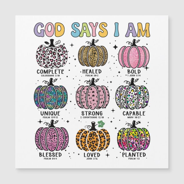 God says I am fall autumn harvest falling leaf Hal (Front)